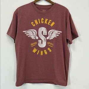 Chicken Wing T-Shirt Medium Food Eat Funny Women's Medium Foodie Cook Beer Sport